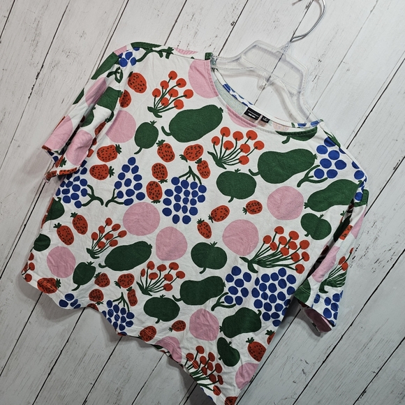 Uniqlo x Marimekko Women's Multicolor Print Short Sleeve Cotton Shirt Size Small - Picture 3 of 7